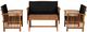 Furniture of America® Kyushu 4-Piece Black/Natural Fabric/Wood Outdoor Patio Set -0