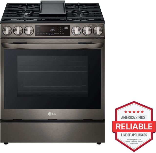 LG 30" PrintProof™ Black Stainless Steel Slide-In Gas Range-1