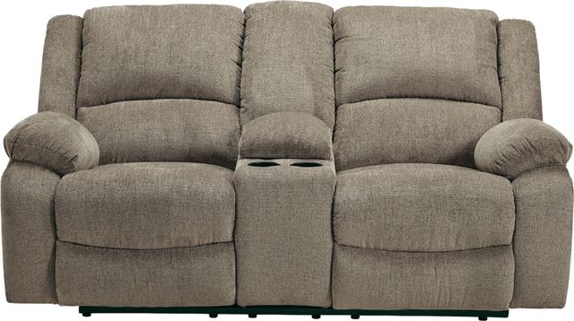 Signature Design by Ashley® Draycoll Pewter Double Power Reclining Loveseat with Console-1