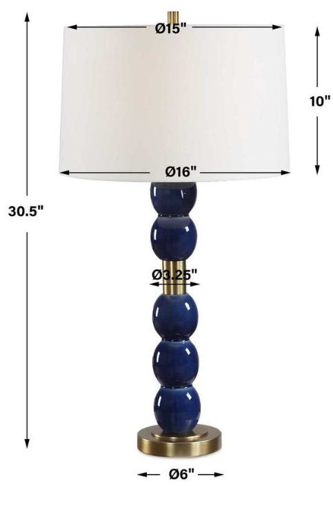 Uttermost® Bellore Denim Blue Glaze Table Lamp-3