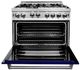 ZLINE 36" Stainless Steel/Blue Gloss Pro Style Gas Range-2
