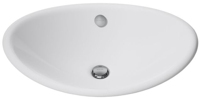 Kohler Iron Plains® White 20.75" Oval Vessel Bathroom Sink-4