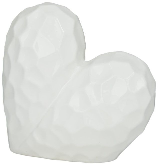 Deco Marche White Heart Dimensional Angled Origami Sculpture-0
