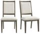 Elements International Versailles Contemporary Grey Square Back Dining Chair-2