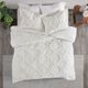 Olliix by Madison Park 3 Piece White Full/Queen Pacey Tufted Cotton Chenille Geometric Comforter Set-1