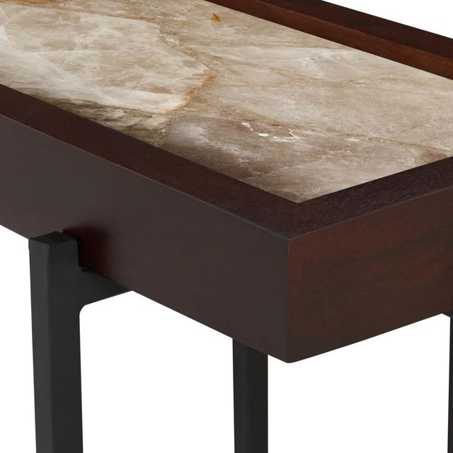 Martin Svensson Viewpoint Dark Smoke Accent Table with Wood Trim-4