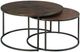 Hammary® Sanford Acid Washed Copper Top Round Nesting Cocktail Table with Antiqued Bronze Metal Base -0