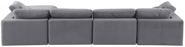 Meridian Furniture Comfy 5-Piece Gray Velvet Sofa Sectional-3