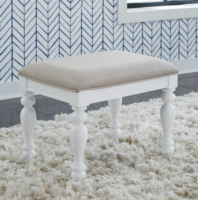 Liberty Furniture Summer House I Gray/Oyster White Vanity Stool-1