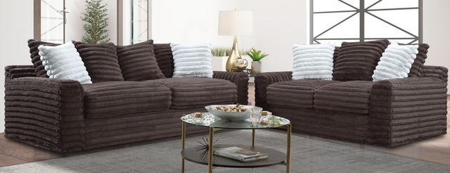 American Wholesale Furniture Jenna Chocolate Loveseat-1
