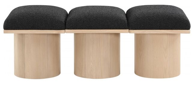 Meridian Furniture Pavilion 3-Piece Black/Natural 47" Modular Bench Set-1