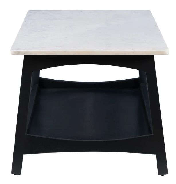 Powell® Quincey White Coffee Table with Dark Gray Base-3