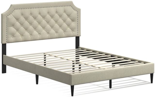 American Wholesale Furniture Hanfield Beige King Upholstered Bed-2