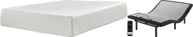 Sierra Sleep® by Ashley® Chime 2-Piece 8" Memory Foam and Better Adjustable Base King Mattress Set-0