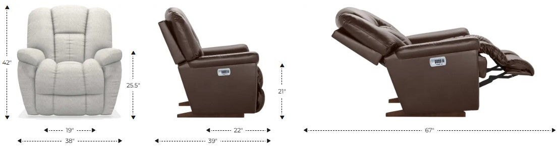 La-Z-Boy Maverick Slate Power Rocking Recliner with Headrest and Lumbar - Thumbnail 5