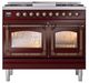 Ilve® Nostalgie II Noblesse 40'' Burgundy Pro Style Dual Fuel Range with Burnished Trim-1