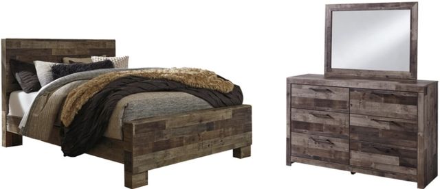 Benchcraft® Derekson 3-Piece Multi Gray Queen Panel Bed Set-0