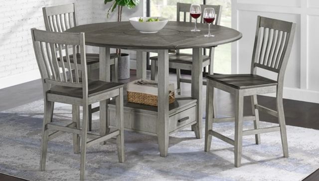 American Wholesale Furniture Palisade 5-Piece Gray Counter Table Set-1