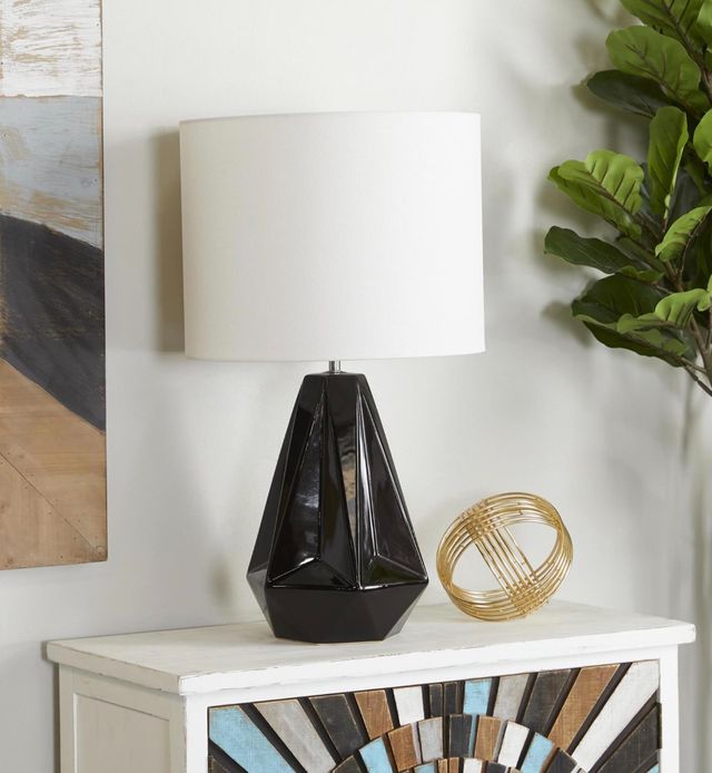 Deco Marche Black Ceramic Room Table Lamp-3