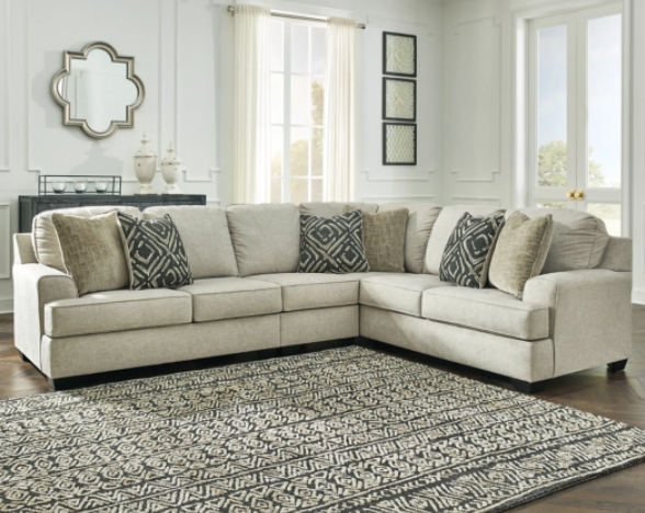 Benchcraft® Wellhaven 3-Piece Linen Right-Arm Facing Sectional-1