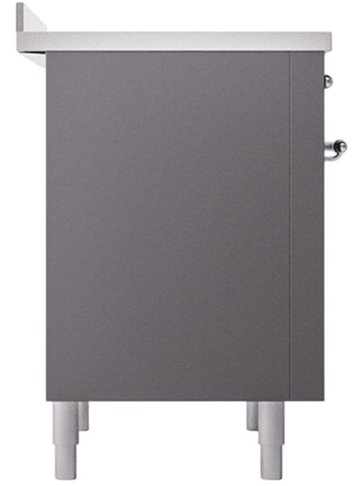 Ilve® Nostalgie II Noblesse 36'' Graphite Matte Pro Style Induction Range with Chrome Trim-2