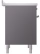 Ilve® Nostalgie II Noblesse 36'' Graphite Matte Pro Style Induction Range with Chrome Trim-2