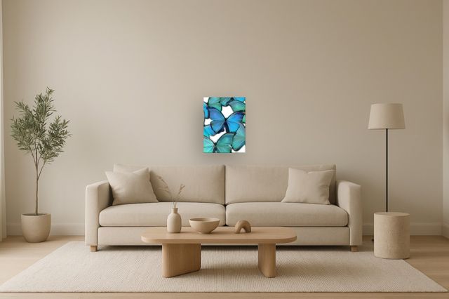 Classy Living Azure & Verdant Butterfly Dance Canvas Wall Art-2
