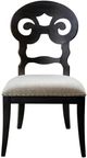 Riverside Furniture Mix-N-Match Rubbed Black Scroll Back Upholstered Dining Side Chair-2