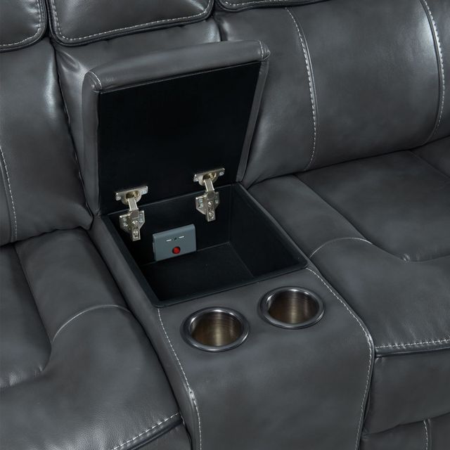 Intercon Silhouette Bolero Slate Dual-Power Loveseat -3