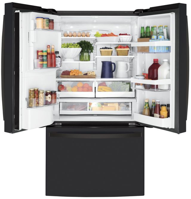 GE® 36" 22.1 Cu. Ft. Fingerprint Resistant Black Slate Counter Depth French Door Refrigerator-2