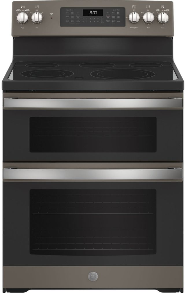 GE® 30" Slate Freestanding Electric Double Oven Convection Range-0