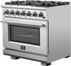 FORNO® Capriasca 36" Stainless Steel Pro Style Gas Range-1