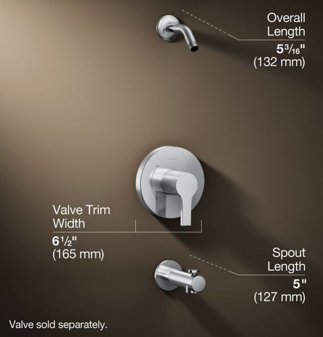 KOHLER® Elate® Rite-Temp® Polished Chrome Bath and Shower Trim Kit-2