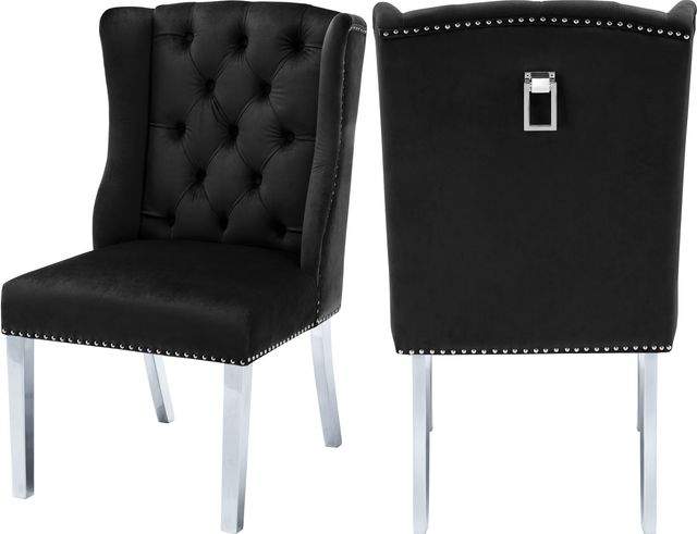 Meridian Furniture Suri Black Velvet Dining Chair-3