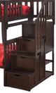 Night & Day Furniture™ Spices Bedroom Peppermint Dark Chocolate Twin over Full Stair Bunk Bed-1