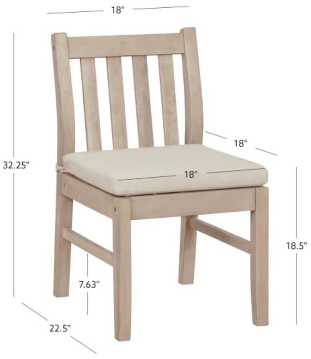 Linon Svana 2-Piece Beige/Natural Acacia Outdoor Dining Chair Set-2