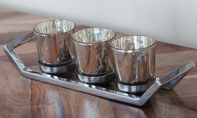 Deco Marche Silver Stainless Steel Metal Candelabra-1