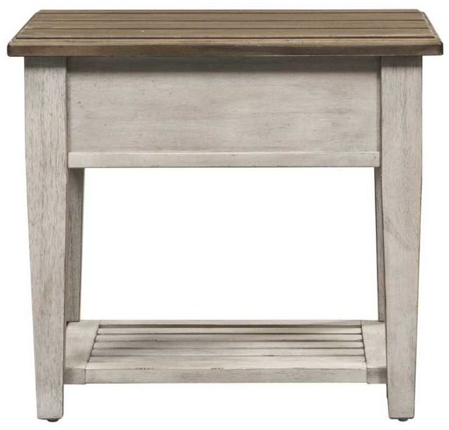 Liberty Furniture Heartland Tobacco End Table with Antique White Base-3