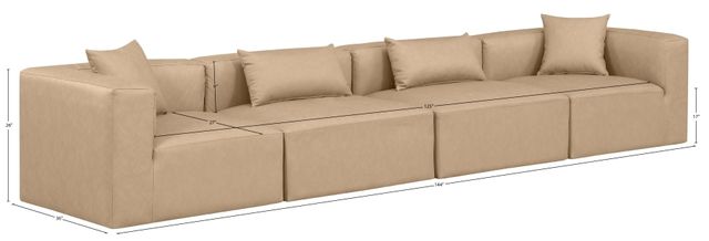 Meridian Furniture Cube 4-Piece Tan Leather Modular Sofa-2