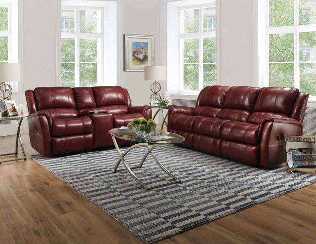 HomeStretch Red Gliding Console Loveseat-1