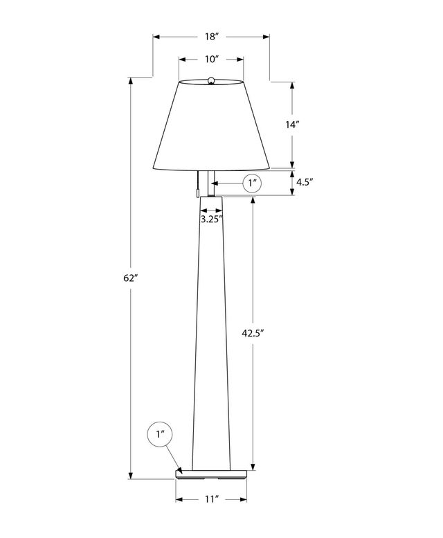 Monarch Specialties Inc. Black 62" Floor Lamp-2