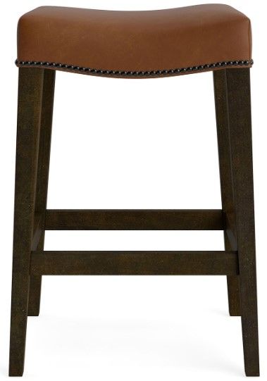 Bassett® Furniture Customizable Vail Leather Saddle Counter Stool-1