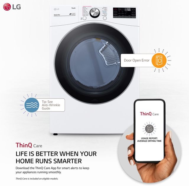 LG 7.4 Cu. Ft. White Front Load Electric Dryer-1