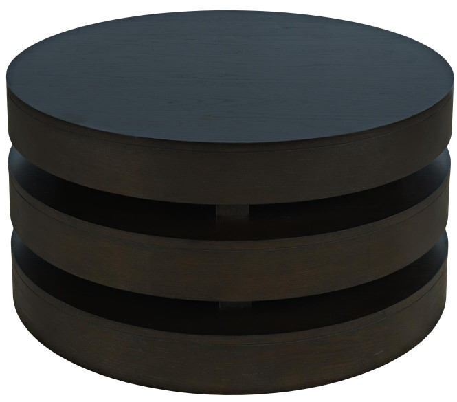 【Francfranc REIZ COFFEE TABLE】 Jofran Inc. Brix Espresso Round Cocktail Table with Casters