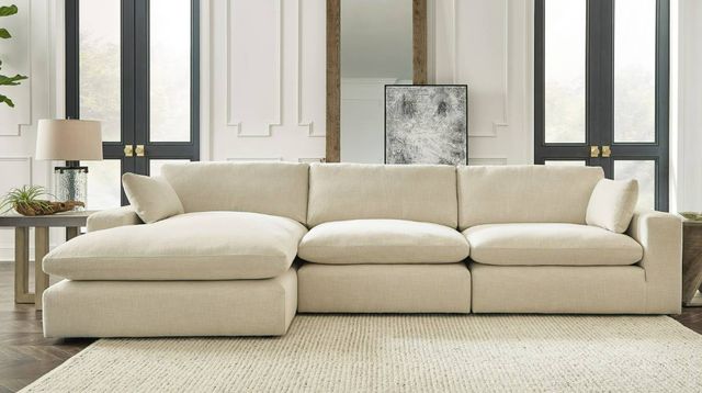 Benchcraft® Elyza 3-Piece Linen Left-Arm Facing Sectional and Chaise-1