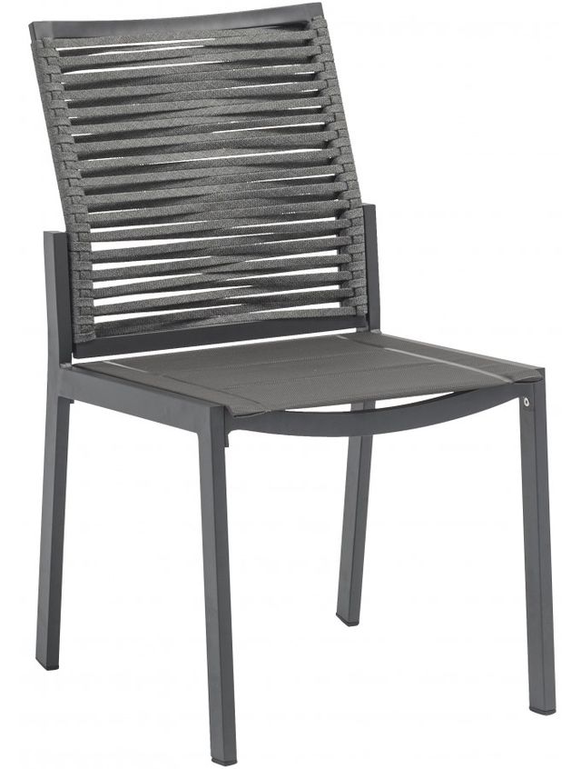 Meridian Furniture Maldives 2-Piece Grey Aluminum 35" Outdoor Patio Dining Side Chair Set-0