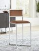 Modus Furniture Amalfi Cognac X-Base Counter Stool with Chrome Base-1