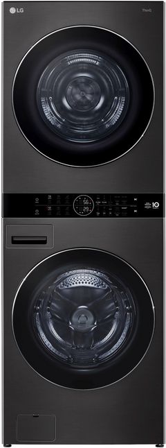 LG 5.0 Cu. Ft. Washer, 7.8 Cu. Ft. Dryer Black Steel Stack Laundry