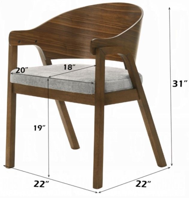 ACME Furniture Hoyte 2-Piece Walnut Dining Arm Chair Set-2