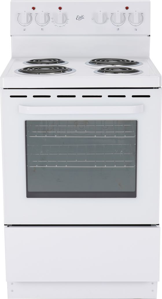 Cuisinière électrique autoportante de 24 po Epic® de 2.7 pi³ - Blanc